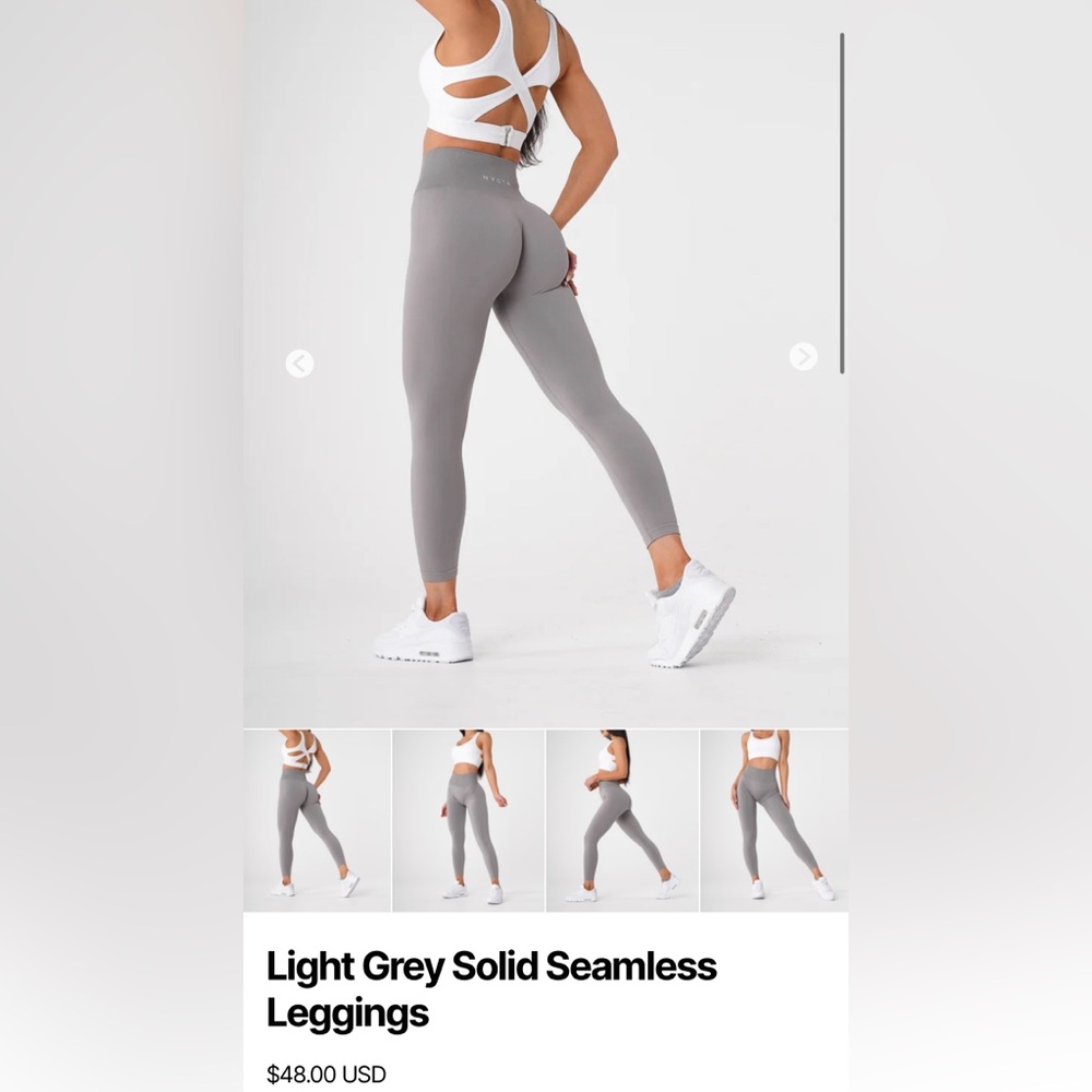 NVGTN Light Grey Solid Seamless Leggings